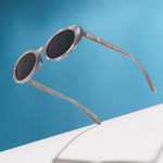 Load image into Gallery viewer, Oval sunglasses gray
