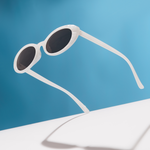 Load image into Gallery viewer, Oval sunglasses milky
